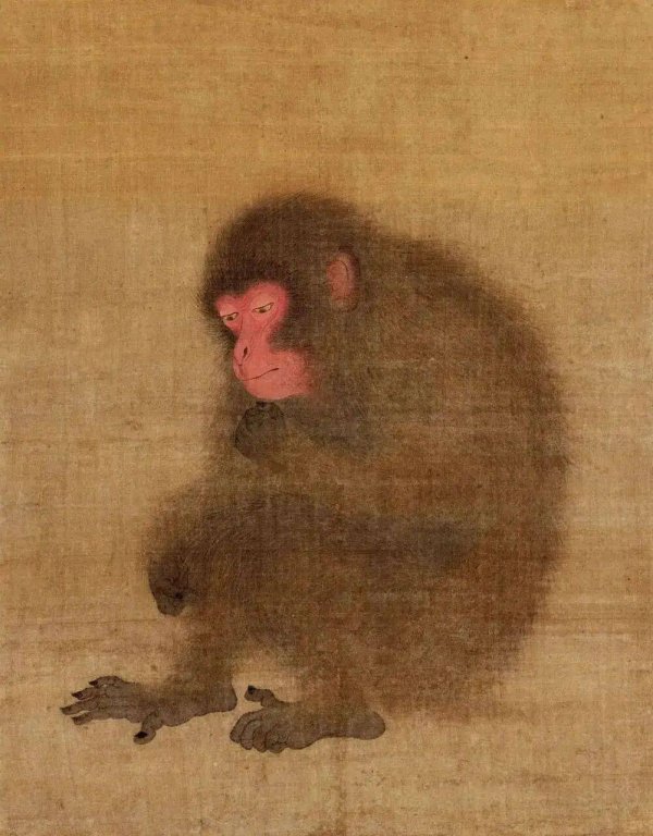 靠谱配 南宋毛松《猿图》这只沉思的猴子，有些忧郁
